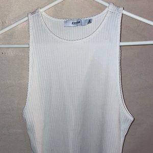 Cream Ribbed Tank Top